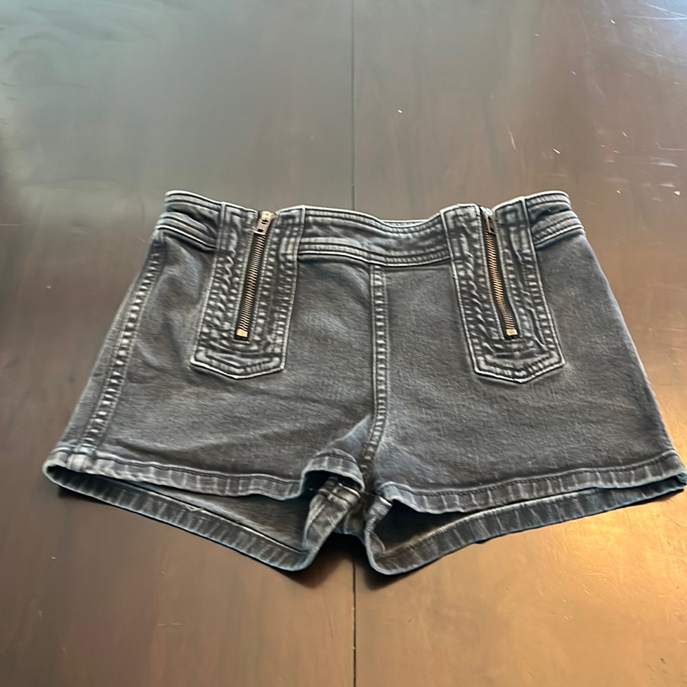 Free People Black Jean Shorts With Zippers in Front Size W 25